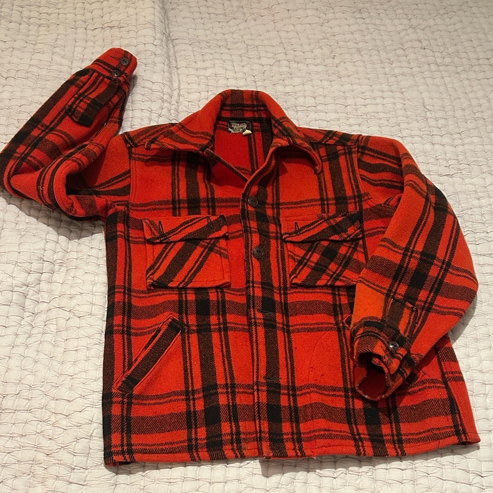 Woolrich Buffalo plaid wool barn jacket